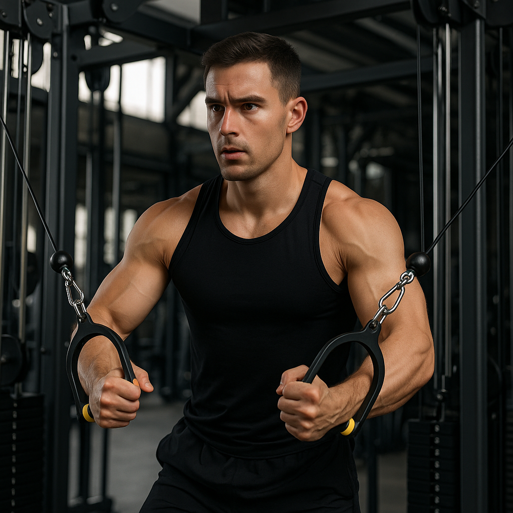 HT XPLORIX™ Pair of PVC Plastic Heavy Duty Cable Cross D Handle for Cable Machine Attachment