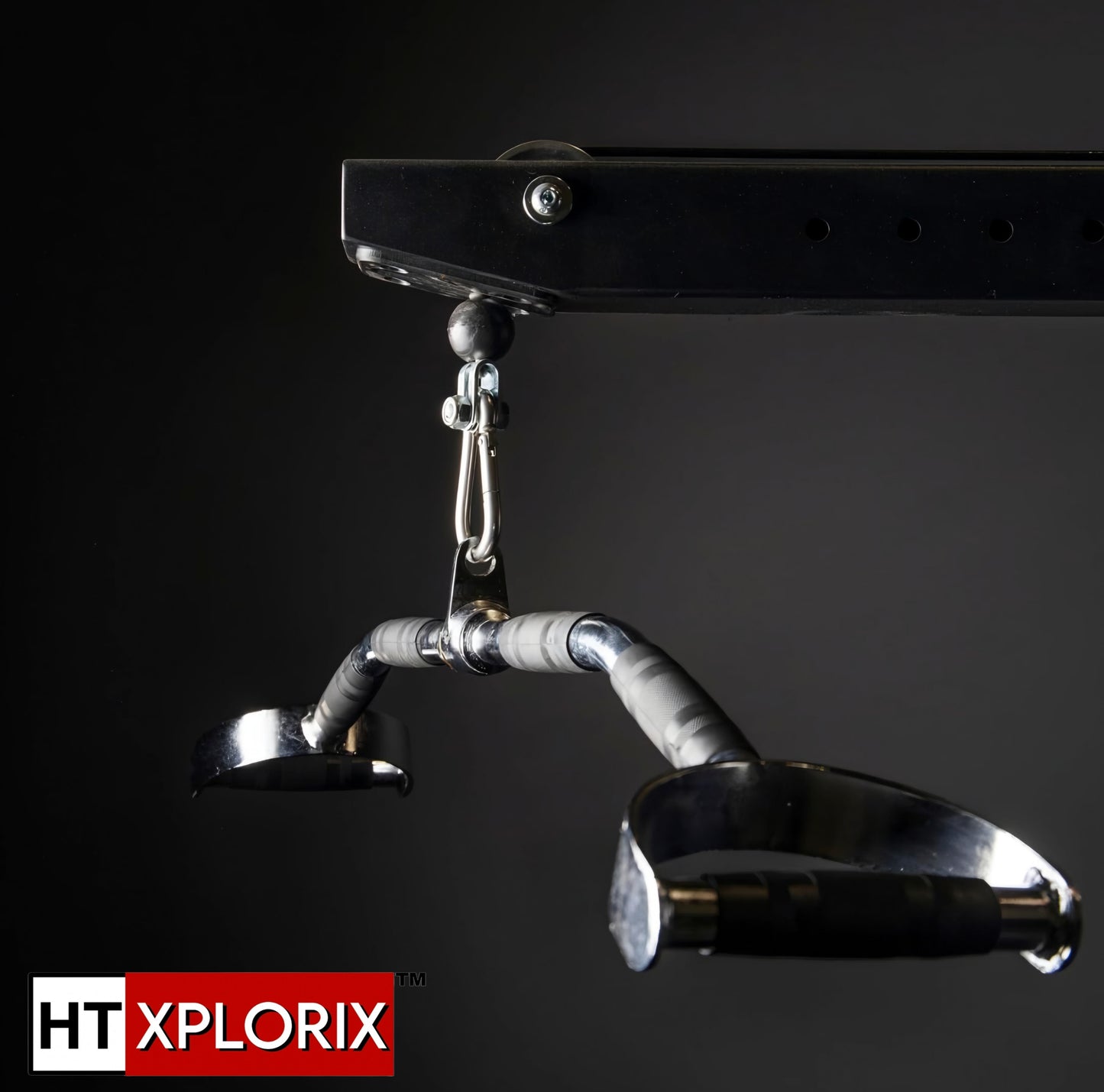HT XPLORIX™ Double D LAT Pull Down Handle Bar- 30-Inch Heavy-Duty Cable Attachment for Back & Upper Body Workouts