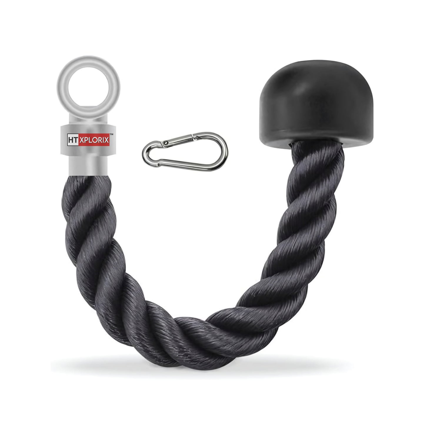 HT XPLORIX™ Nylon Triceps Rope Single Grip Durable Cable Attachment for Tricep Pushdowns & Arm Workouts