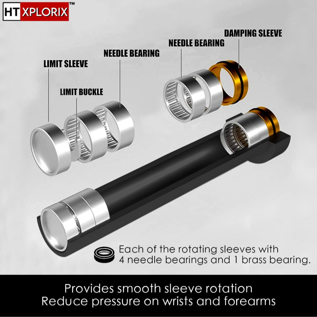 HT XPLORIX™ EZ Curling Olynpic barbell rode with ZIG ZAG knurled grip