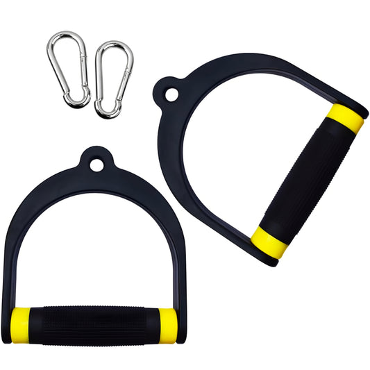 HT XPLORIX™ Pair of PVC Plastic Heavy Duty Cable Cross D Handle for Cable Machine Attachment