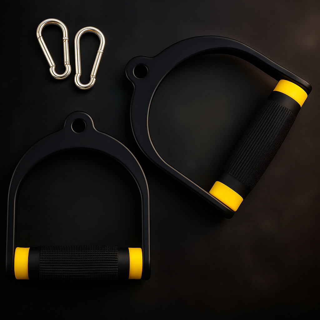 HT XPLORIX™ Pair of PVC Plastic Heavy Duty Cable Cross D Handle for Cable Machine Attachment